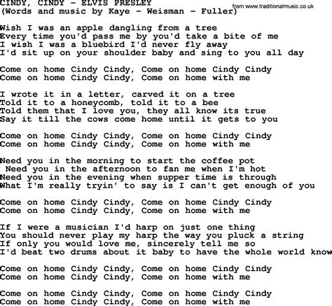 cindy song lyrics.